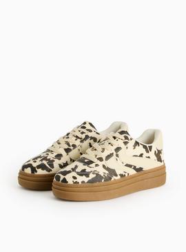 Cow Print Flatform Trainers
