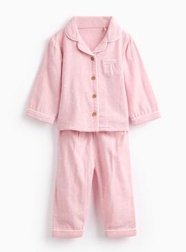 Pink Heart Traditional Pyjama Set 9-12 months