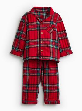 Matching Family Christmas Red Check Traditional Pyjamas