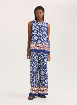 FINERY Nat Trousers Blue Mosaic