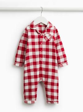 Matching Family Christmas Red Check Romper