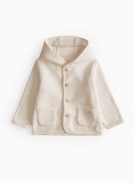 Grey Fleece Button Hoodie