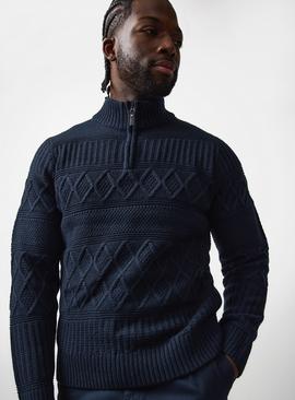 Cable Knit Half Zip Jumper