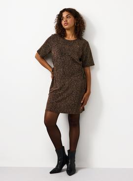 Gold Sparkle Side-Tie Midi Dress