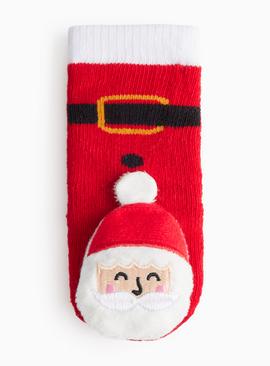 Christmas Santa Red Rattle Socks