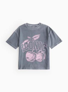 Grey Iconic Graphic Print T-Shirt