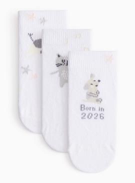 Born In 2026 Design Socks 3 Pack