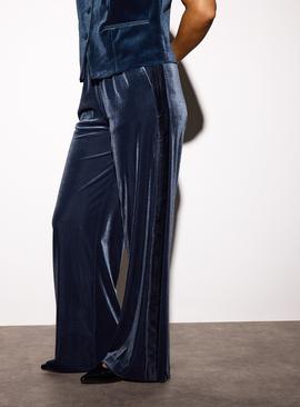Side Panel Velvet Co-ord Wide Leg Trousers