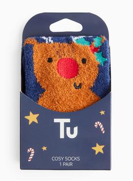 Mini Me Kids' Christmas Reindeer Cosy Socks