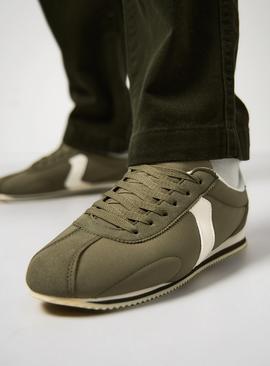 Khaki Contrast Panel Jogger Trainers