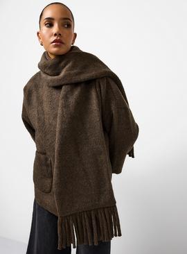 Brown Short Scarf Coat