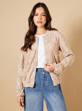OASIS 3D Floral Lace Bomber Jacket