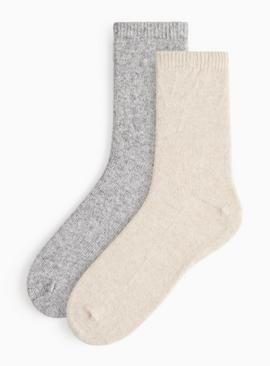 Premium Cosy Ankle Socks with Cashmere 2 Pack 4-8