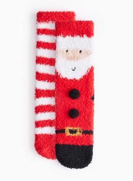 Christmas Santa Cosy Socks 2 Pack
