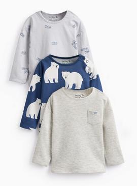 Arctic Polar Bear Long Sleeve Tops 3 Pack