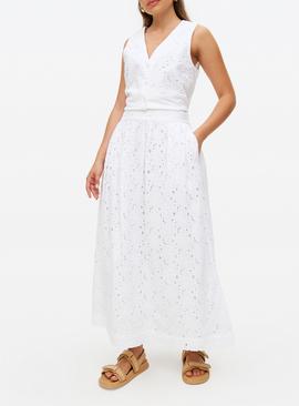 White Broderie Co-ord Maxi Skirt