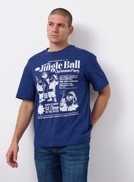 Navy Christmas Jingle Ball Graphic T-Shirt