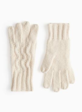 Neutral Cable Knitted Gloves One Size
