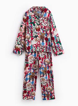 Mini Me Kids' Christmas Printed Pink Viscose Pyjamas