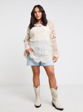 SIMPLY BE Crochet Flared Sleeve Tunic