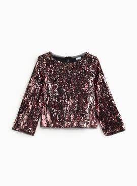Sequin Embellished Long Sleeve Top