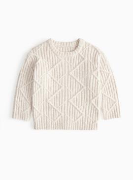 Oatmeal Textured Cable Knit Jumper