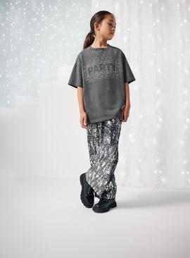 Charcoal Hotfix Party Slogan T-Shirt