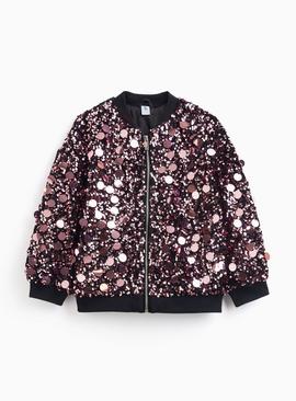Sequin Embellished Bomber Jacket