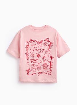 Pink Christmas Party Graphic T-Shirt