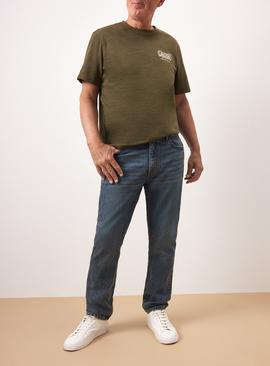 UNION WORKS Vintage Mid Wash Straight Leg Denim Jeans