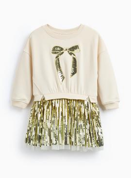 Sequin Party Tutu Sweatshirt Dress