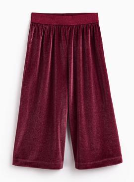 Velour Wide Leg Trousers