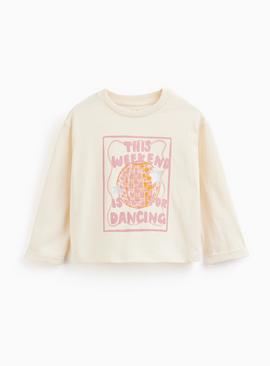 Cream Disco Ball Long Sleeve Top