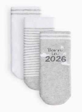 Unisex Born In 2026 Terry Socks 3 Pack