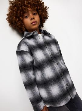 Monochrome Check Brushed Overshirt