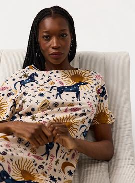 Cream Cosmic Cowgirl Oversized Sleep Tee