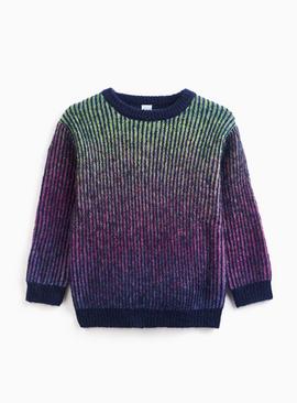 Navy Ombre Brights Knitted Jumper