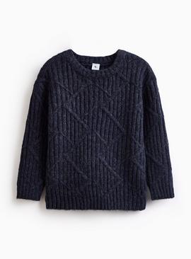 Brown Twisted Knit Jumper