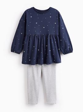 Jersey Dress & Leggings Set