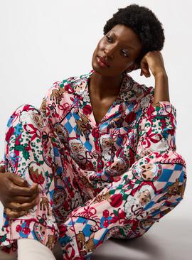 Mini Me Crazy Christmas Printed Traditional Pyjama Set