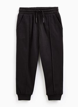 Black Seam Detail Cuffed Joggers