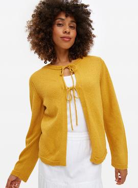 Tie-Front Boucle Cardigan