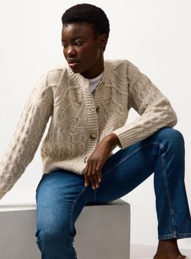 Patchwork Knit Cable Cardigan