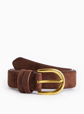 Chocolate Brown Faux Suede Jeans Belt
