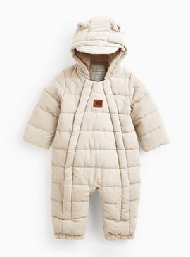 Unisex Cream Quilted Snowsuit 12-18 months