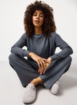 Charcoal Waffle Co-ord Pyjama Top