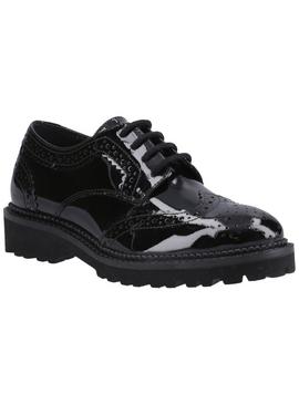 HUSH PUPPIES Gabi Lace Up Patent Senior School Shoes