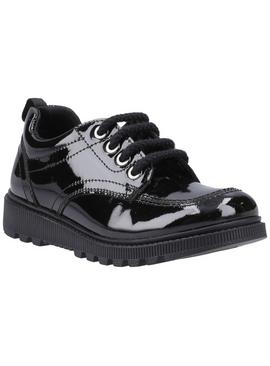 HUSH PUPPIES Keeley Lace Up Patent Senior School Shoes