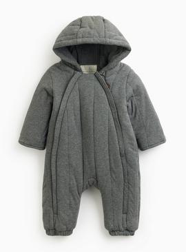 Grey Jersey Lined Pramsuit 12-18 months