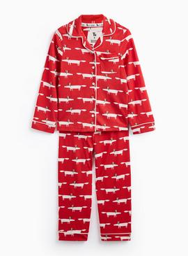 Tu X Scion Mini Me Red Mr Fox Printed Modal Blend Traditional Pyjamas